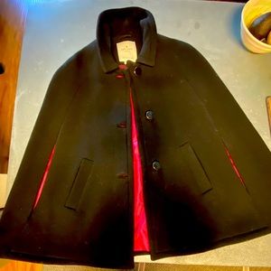 Kate spade black wool cape capelet